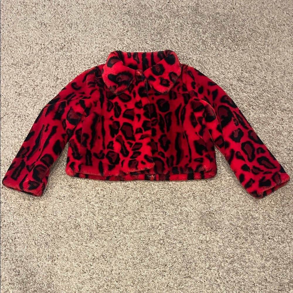 Stylish Red Leopard Print Jacket